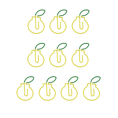 Metal Two-Tone Paper Clips, Fruit Shape, Beautifully Designed, 10 Per Pack