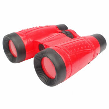 Kids Binoculars Toy with Compass & Neck Strap, Educational Outdoor Telescope for Ages 3-6+, Red Birthday Gift