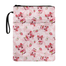 Classic Polyester Book Cover Sleeve Pouch for Books Lovers 8.66 x 11.42 for Paperbacks Hardcover Notebook Bible, Strawberry Spotted Calf
