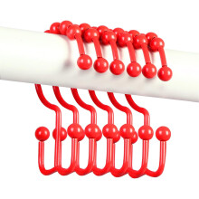 304 Stainless Steel Shower Curtain Hooks, Double Glide, Rainbow Color, Set of 12, Compatible with Standard Rods