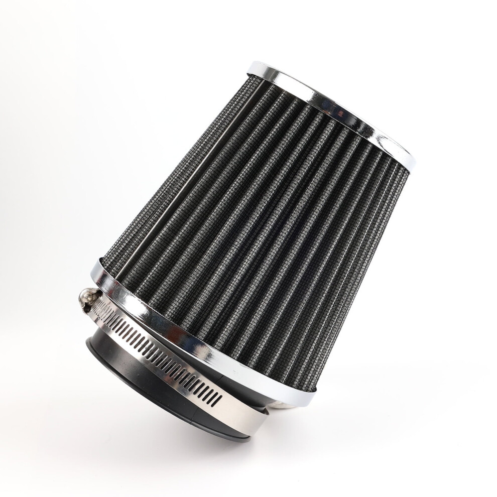 3" Car Engine High Flow Inlet Cold Air Intake Dry Filter Cone Replacement Silver 9422877981151