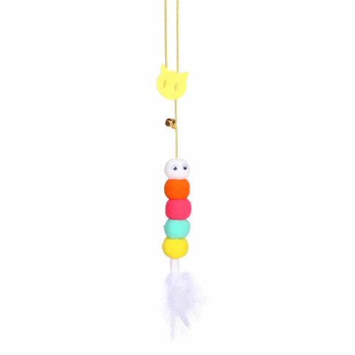 Interactive Cat Feather Toy with Retractable Rod for