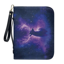 Star Sky Moose PU Leather Bible Case for Women & Men, Portable Tote with Detachable Wristlet Strap – Compatible with XL Bibles
