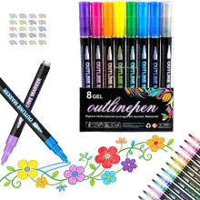 Dual-Line Metallic Contour Pen Set – 0.08–0.12in Tip,