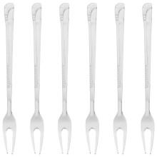 6pcs Pickle Fork Dessert Fork Stainless Steel Fork Fruit Pick Kitchen Utensil