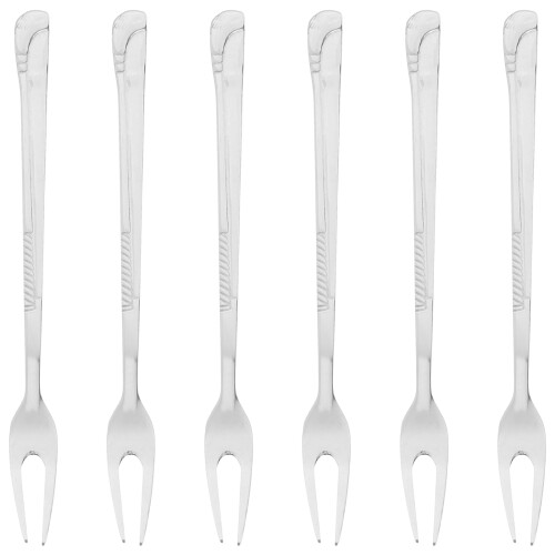 6pcs Pickle Fork Dessert Fork Stainless Steel Fork Fruit Pick Kitchen Utensil