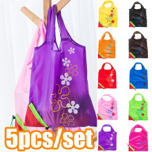 5 Pcs Reusable Grocery Bags, Lightweight & Washable, Foldable XL Tote with Geometric Design – Compatible with All Shopping Needs