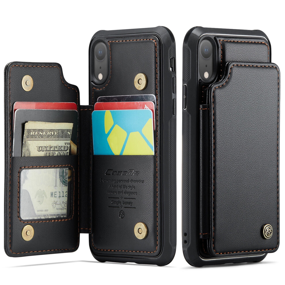 Iphone Xr Case With Card Holder & Rfid Blocking, Leather Wallet Case With Kickstand, Magnetic Clasp, Shockproof Â Compatible With Iphone Xr 9558633092042