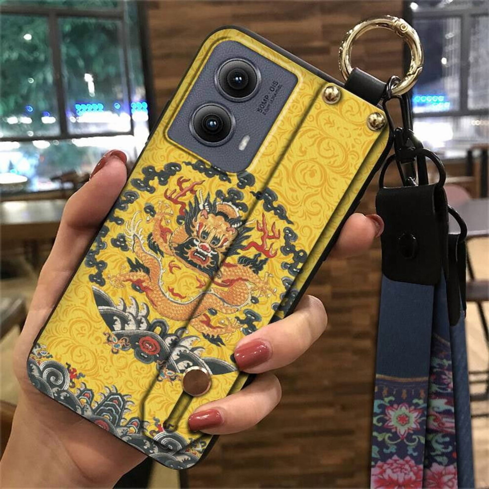 Moto Edge 5G 2024 Phone Case Â Dirt-Resistant Silicone, Chinese Style, Wrist Strap, Kickstand, Waterproof 9399596704029