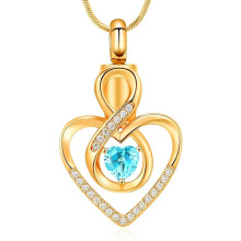 Heart Cremation Urn Necklace for Human/Pet Ashes, Birthstone Heart Locket Keepsake Pendant – Compatible with All Standard Ashes