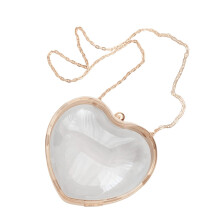 Heart Shape Evening Clutch with Chain Shoulder Strap Crossbody Purse Handbag for Weddings Parties and Elegant Occasion