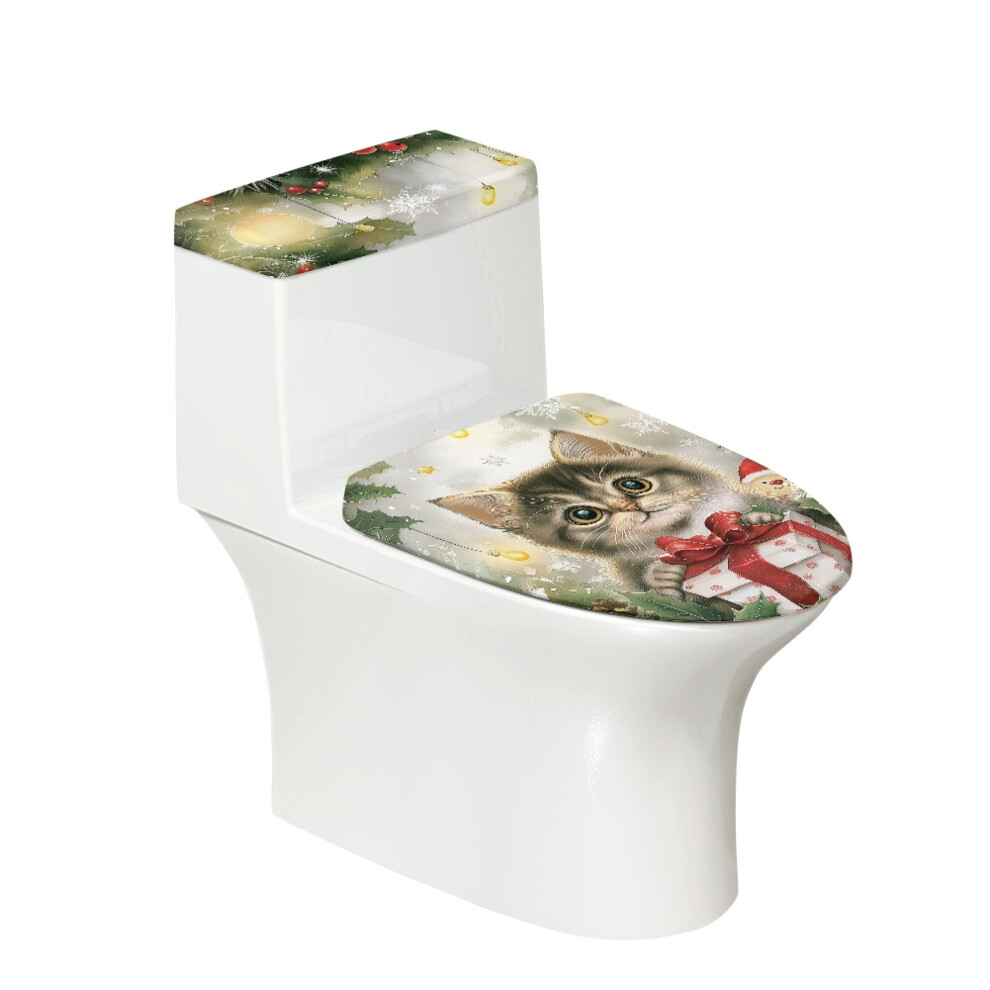 Cat Toilet Lid Cover Set Adjustable Stretch Fabric 17X21 913211651070