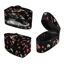 Christmas Reindeer Travel Irons Carrying Organizer (11.8x6.69x5.5 In) with Zipper Handle and Hair Styling Tool(Case Only)