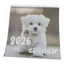 2026 Cute Dog Wall Calendar, 8.7x8.3in, Monthly Family Planner with Funny Dog Images – Compatible with Cats Lovers