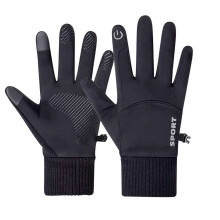 Men's Winter Cycling Gloves – Touch Screen, Fleece-Lined, Windproof & Waterproof Full-Finger Mittens for Bike, Ski, Motorcycle – Compatible with