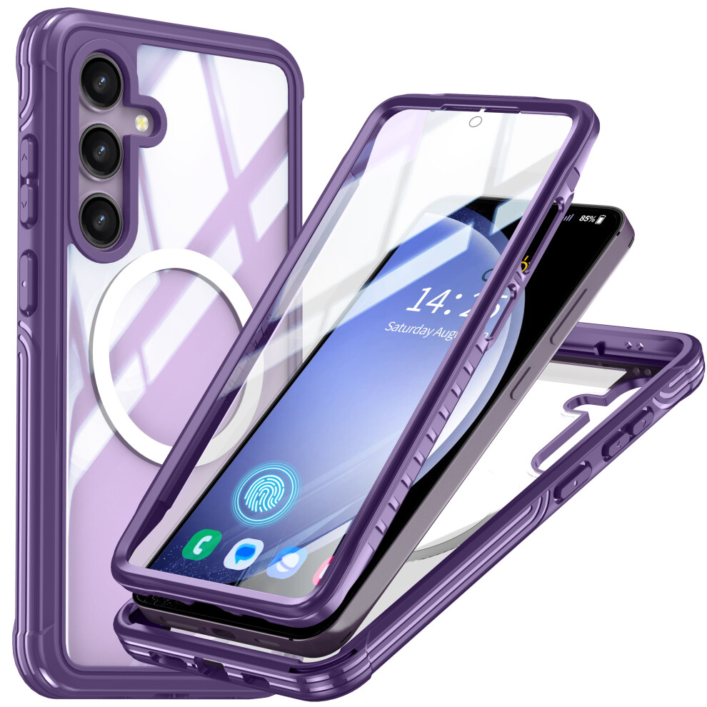 Shockproof & Dustproof Case For Samsung Galaxy S25 Plus, Compatible With Magsafe, Built-In Screen Protector, Military-Grade Protection Purple 9085618897021