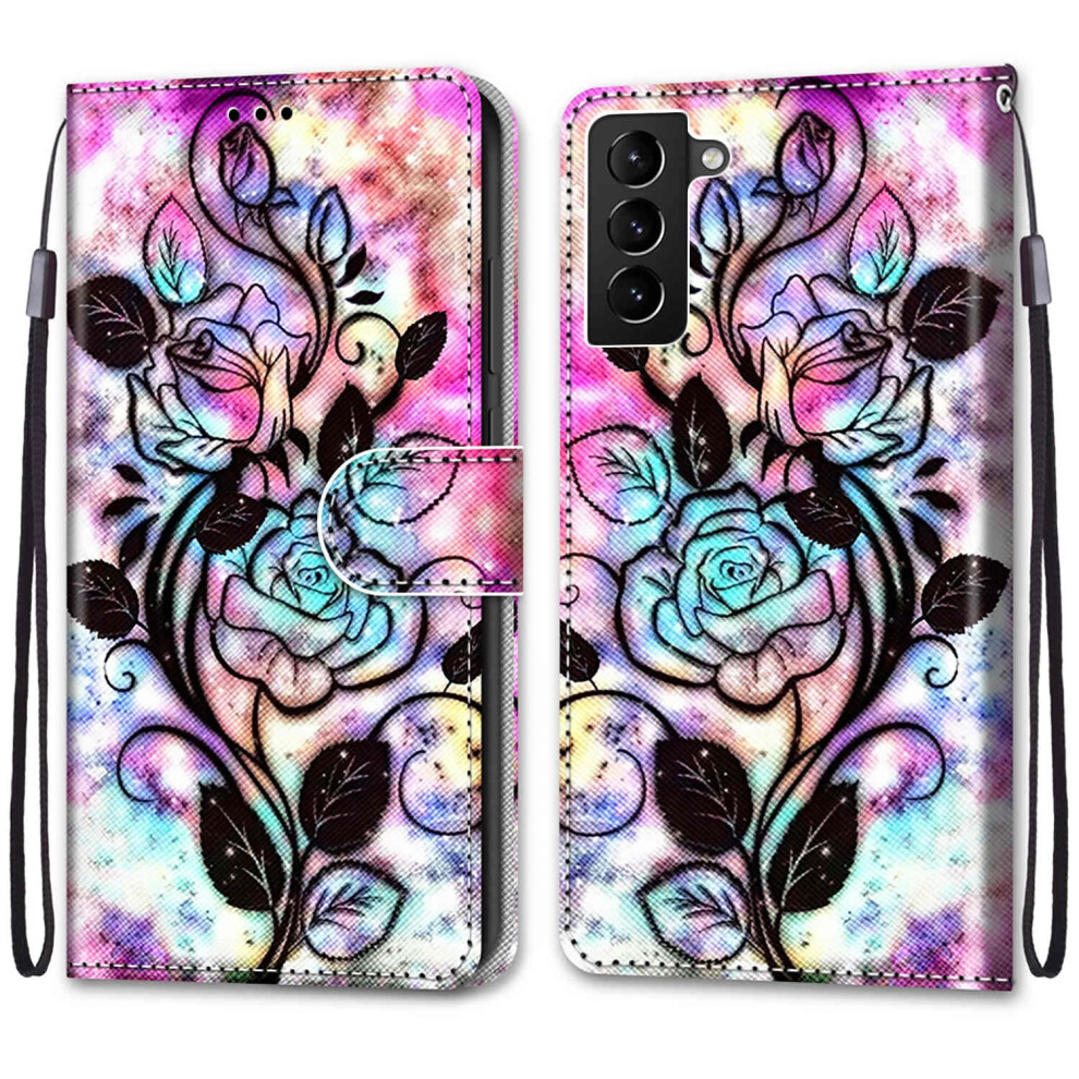 Pu Leather Flip Wallet Case With Kickstand & Magnetic Clasp For Compatible With Samsung Galaxy S22 6.1" Â Florial 9181073495366