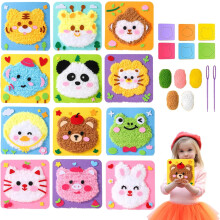 YUSUIYI DIY Embroidery Doll Set, Townscloud DIY Embroidery Doll Set, Cartoon Animal Sewing Craft Kit
