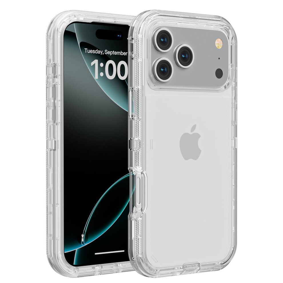 Heavy Duty Shockproof Case For Iphone 17 Pro Max Â Triple Layer Anti-Drop, Crystal Clear Transparent Cover 9181073495588