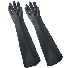 Latex Gloves Chemical Resistant 24 Inch Black Heavy Duty