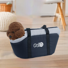 Portable Pet Carrier Bag 15x8x10", Soft-Sided Travel Tote for Small Cats/Dogs, Compatible with Car Seat & Vet Visits, Black
