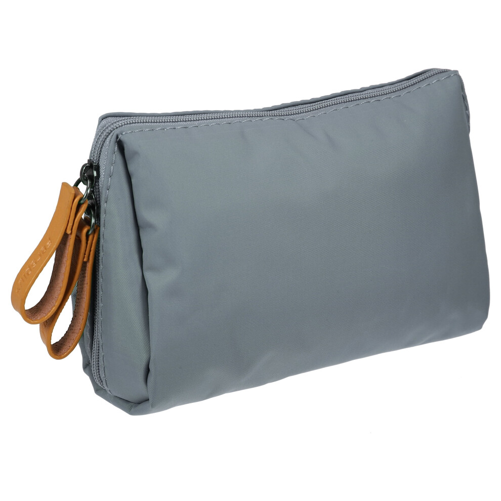Small Makeup Bag for Purse Travel Handy Mini Portable Cosmetic Bag for Women Gray Beige