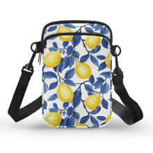 Schultertasche mit Zitronenmuster, verstellbarer Schultergurt, Reisetasche für Damen und Herren, verstellbarer Schultergurt, Umhängetasche mit 2