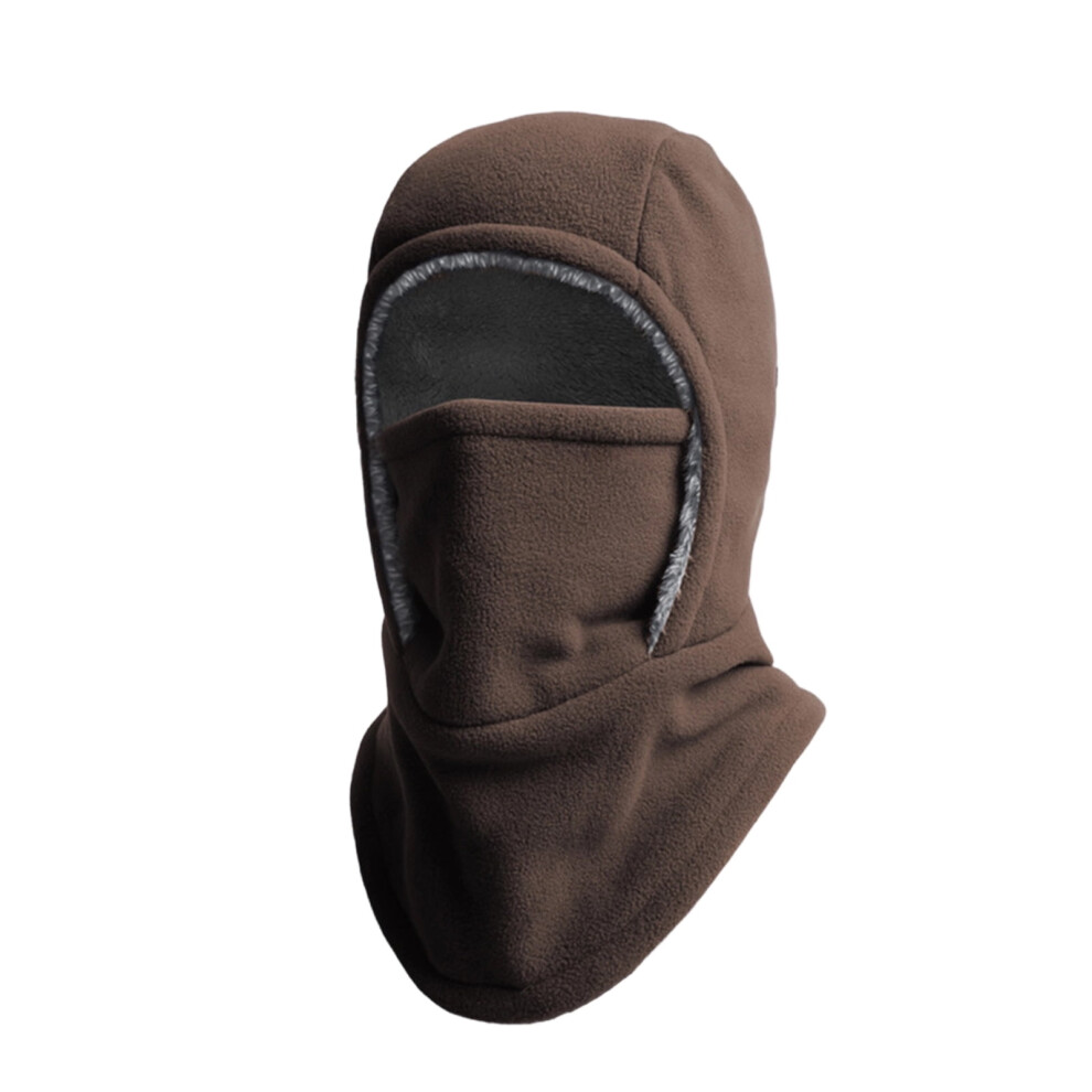Unisex Winter Warm Balaclava Hat Scarf Integrated Windproof Ski Cycling Neck Gaiter Brown 9085618895089