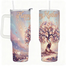 Stainless Steel Insulated Tumbler with Handle Lid and Straw
