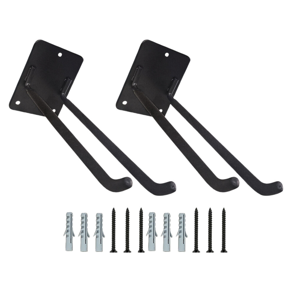 2Piece Extra Long Garage Storage Hooks Heavy Duty Iron Wall Mounted Organizers For Ladders Chairs Garden Tools 9399596218861