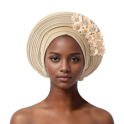 Αυτόματη αφρικανική κεφαλή γραβάτας Aso Oke Headwraps καπέλο τουρμπάνι γάμου πάρτι
