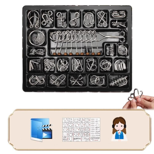 Brain Teaser Puzzles, Metal Wire Puzzles Set, IQ Challenge Puzzle Games