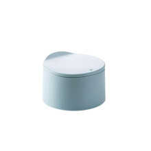 Simple Small Trash can Plastic Press Trash can with lid Trash can Desktop Small Trash can for Home use Practical (Blue)