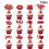 Glitter Red Valentine Cupcake Toppers 24 pcs 1