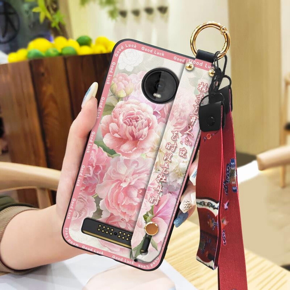 Moto Z4 Play Phone Case With Wrist Strap, Waterproof, Shockproof, Kickstand, Soft Silicone Cover Â Chinese Style 9485826679981