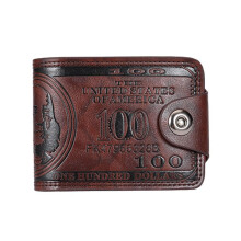 Men's Vintage American Bifold Wallet with Coin Pocket: PU Material, Embossed Design, Ample Storage & Secure Closure