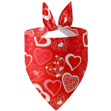 Pet Valentine Scarf Love Heart Triangle Bandana for Small