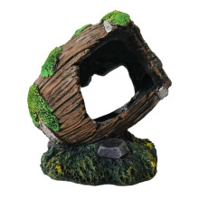 Barrel Aquarium Decor Aquarium Ornament Hide Reptiles Decor Betta Hideout Rock Cave House Tank Decorations Hideaway Cave L