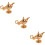3Pcs Golden Retro Table Decoration PP Vintage Party Centerpiece 10