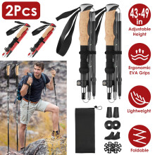 Lightweight Aluminum Trekking Poles, EVA Foam Grips, Collapsible & Adjustable, Compatible with Hiking/Camping/Backpacking