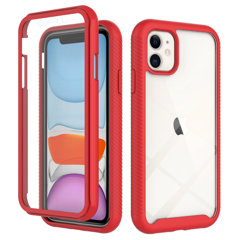 Compatible With Iphone 12 Mini Case Â Clear Rugged Dual-Layer Defender With Built-In Screen Protector, Shockproof & Anti-Scratch, Red 9485826680185