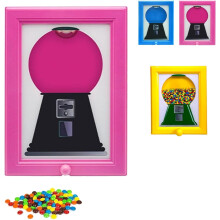 Candy Dispenser Picture Frame – Gumball Machine for Candies, Nuts, Pet Treats; Compatible with Birthday & Holiday Gifts
