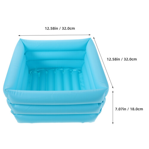 Foldable PVC Foot Soaking Tub Sky-Blue Inflatable Foot Bath Basin 2