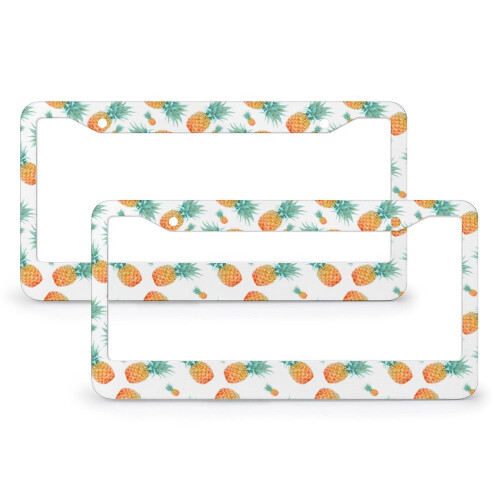 Pineapple License Plate Frames Aluminum 2 Pack