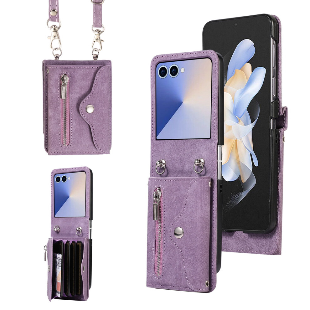 Leather Wallet Phone Case For Samsung Galaxy Z Flip 3 To 7 9085618546011