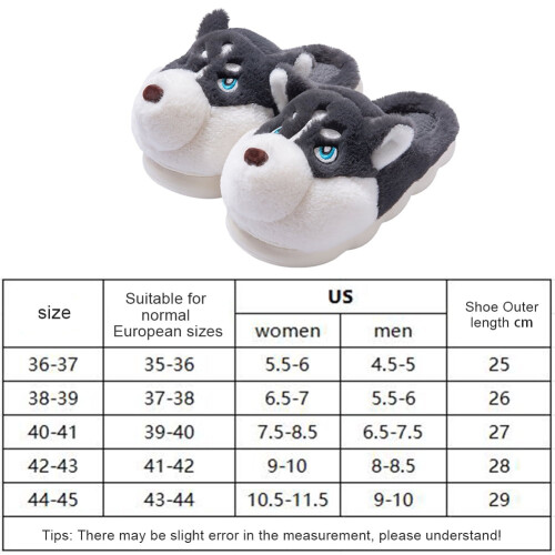 Χειμερινές βελούδινες παντόφλες Husky, κλειστά δάχτυλα, αντιολισθητικές, ασαφείς, 1