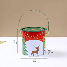 Christmas Cookie Tins, 4.3"x4.5" Round Airtight Metal Jars with Handles – for Cookies, Pastries, Snacks, Chocolate & Gifts