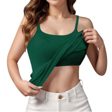 Tanks Top for Women with Built-in Padded Bra U Back Sleeveless Fitted Camisole Soft Cami Shirts