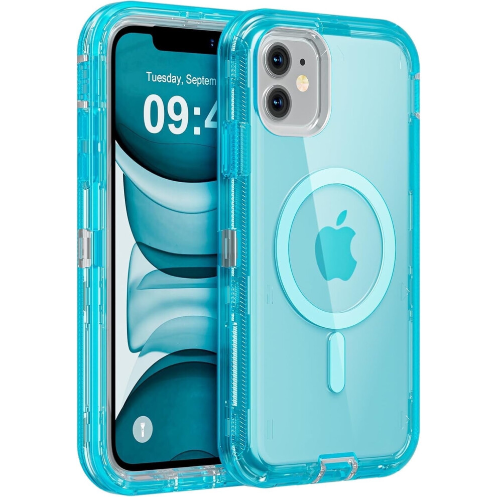 Transparent Magsafe Case For Iphone 11 – Triple-Layer Magnetic Charging, Shockproof & Drop-Proof, Crystal Blue 9485826681496