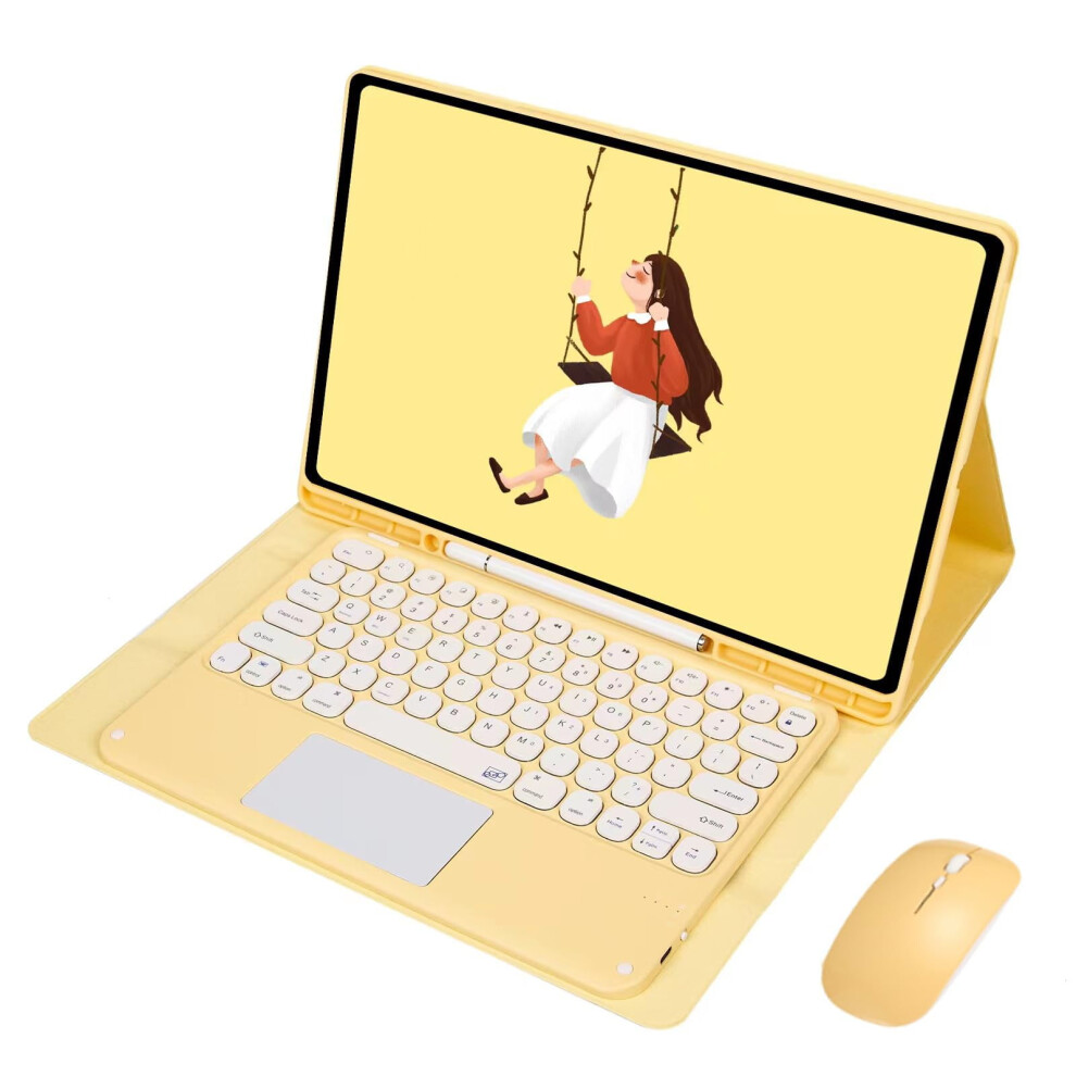 Touchpad Keyboard Case With Mouse Compatible With Galaxy Tab S8 Ultra 14.6" (Sm-X900/X906), Includes S Pen Holder Pink 9193271890843